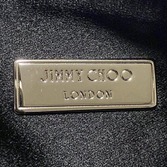 Auth JIMMY CHOO - Black Silver Leather Hardware Shoulder Bag - Picture 7 of 8